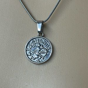 NEW sagittarius Zodiac Horoscope Astrology Sign Cosmic Necklace Medallion S925